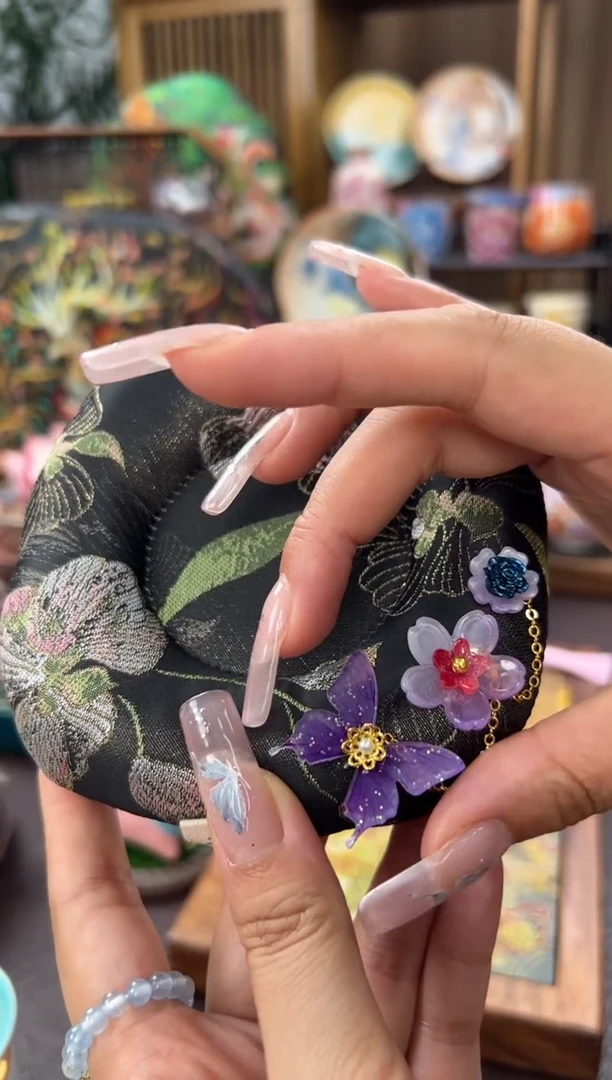 小清新小花布艺壶承杯垫（带配饰）