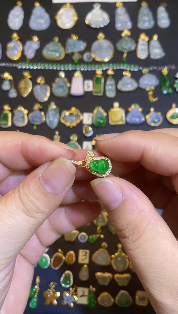 吊坠(不含链)银S925镶嵌翡翠1