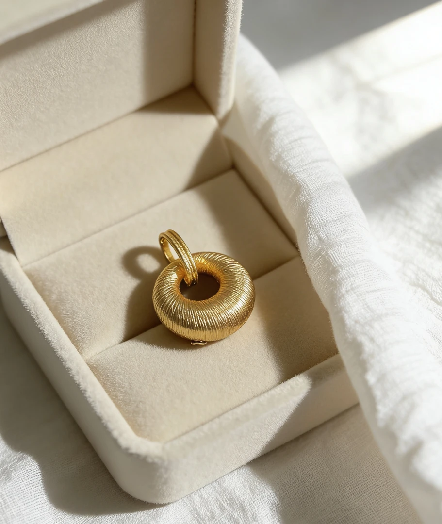 【越美丽】--V金古法金坨坨吊坠xp1806