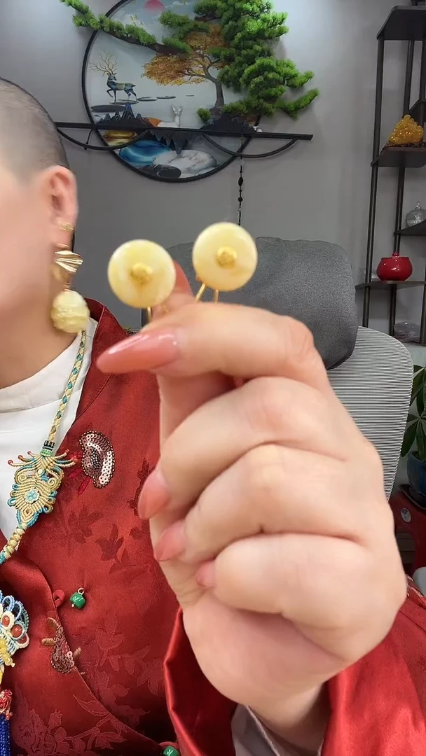 琥珀银S925镶嵌耳饰耳环