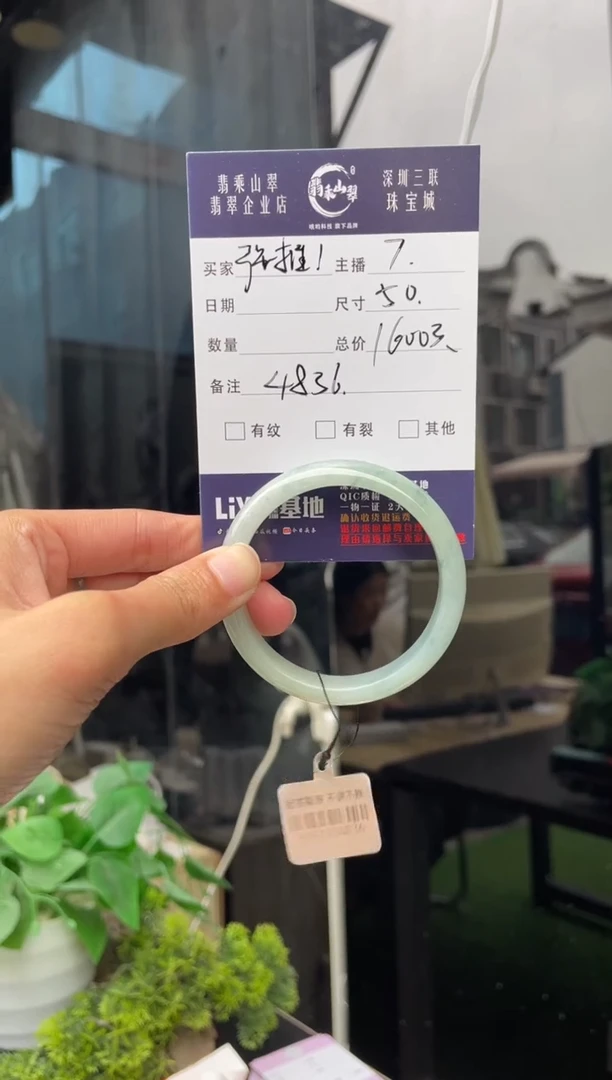 未镶嵌手镯翡翠Q 50正圈 4836