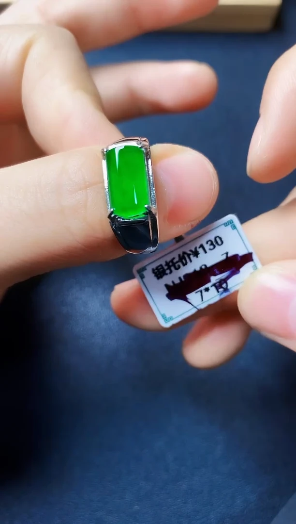 银S925镶嵌戒指翡翠222222