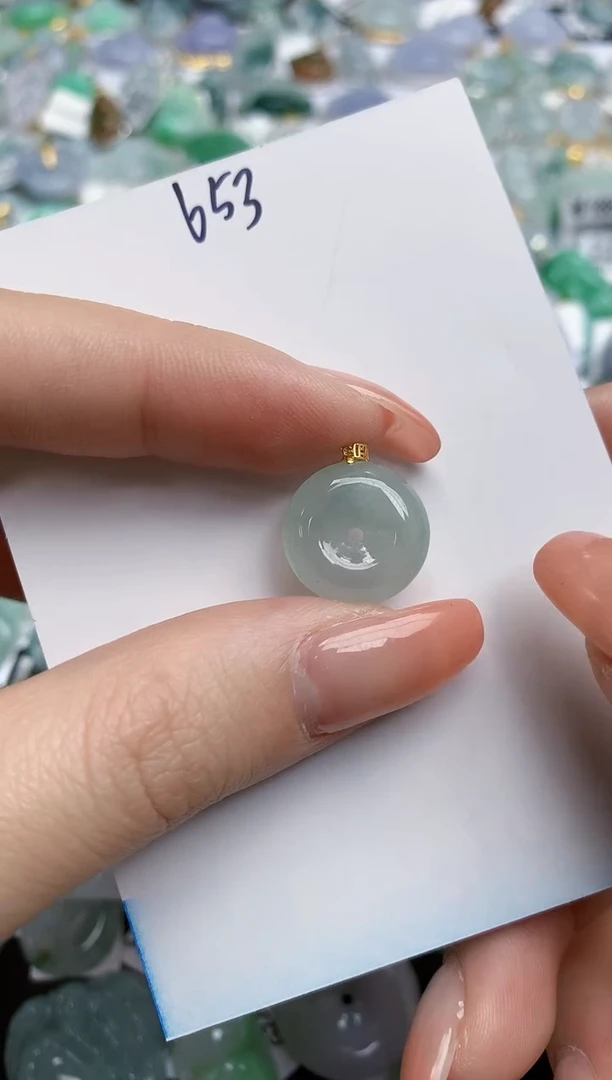 【闪购商品】翡翠颈饰18K金镶嵌天然缅甸翡翠A货