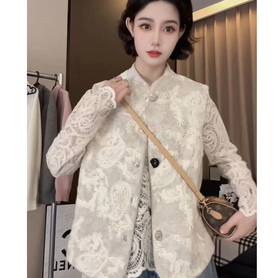 国风重工提花马甲背心女2025春装新小个子叠穿新中式时尚上衣气质