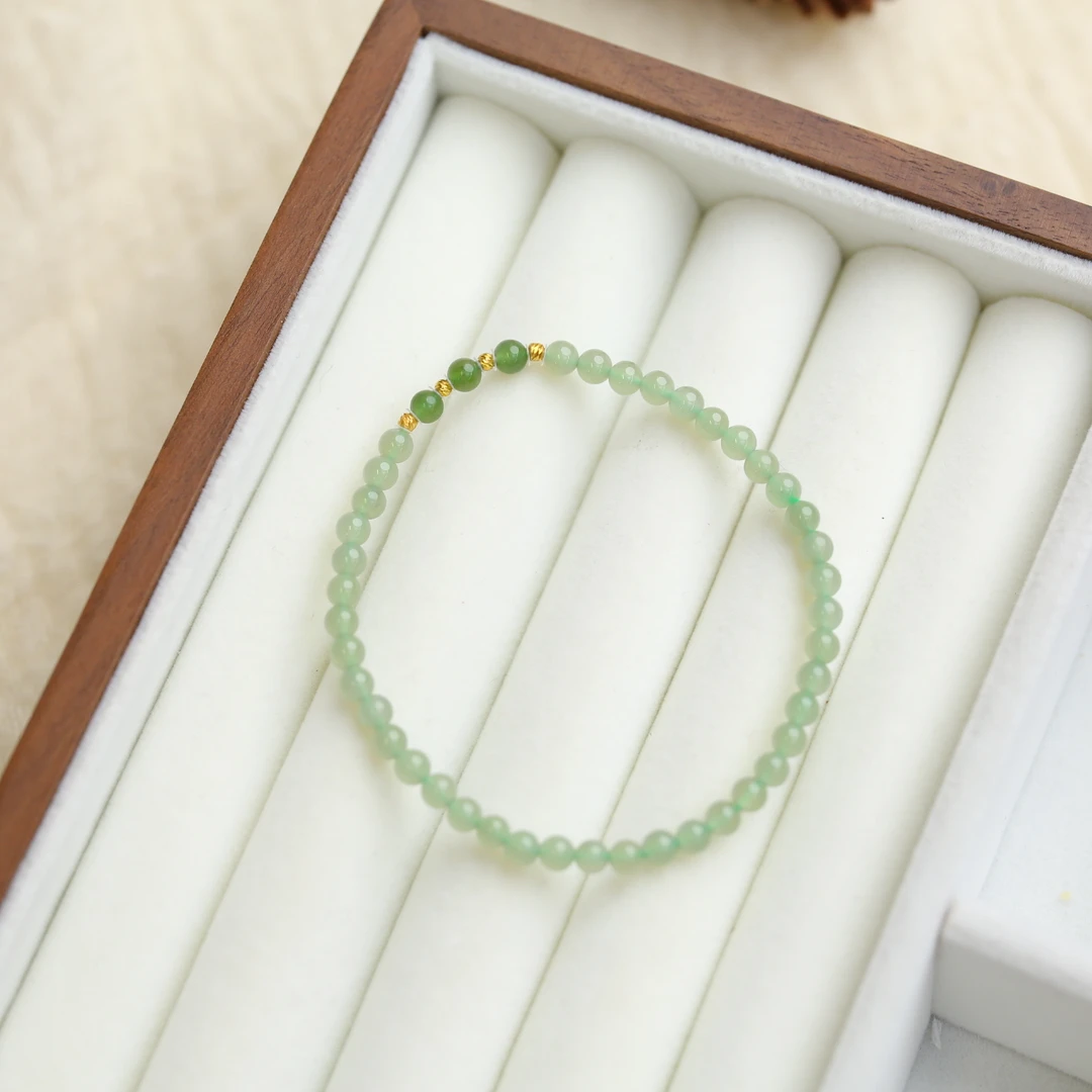 【海边】晴水和田玉4mm 碧玉配饰手串（多样性发货）