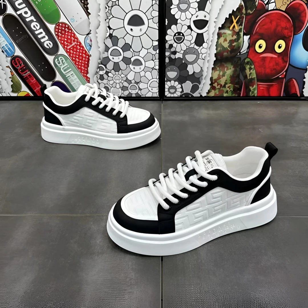 男士夏季网面休闲板鞋2025透气轻底舒适男鞋时尚潮流运动百搭潮鞋