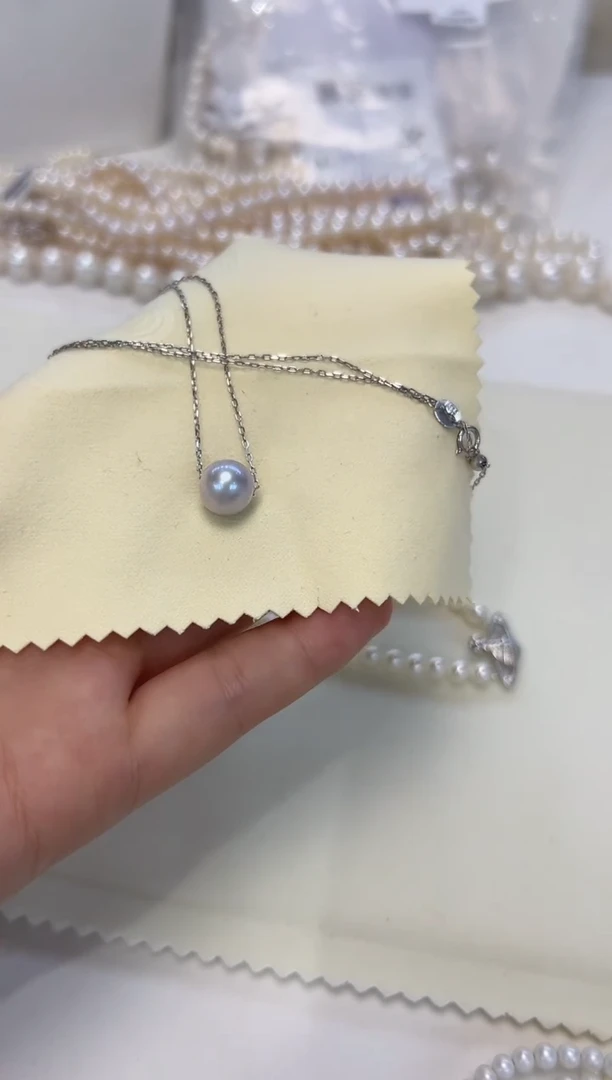 淡水珍珠银S925镶嵌颈饰3#