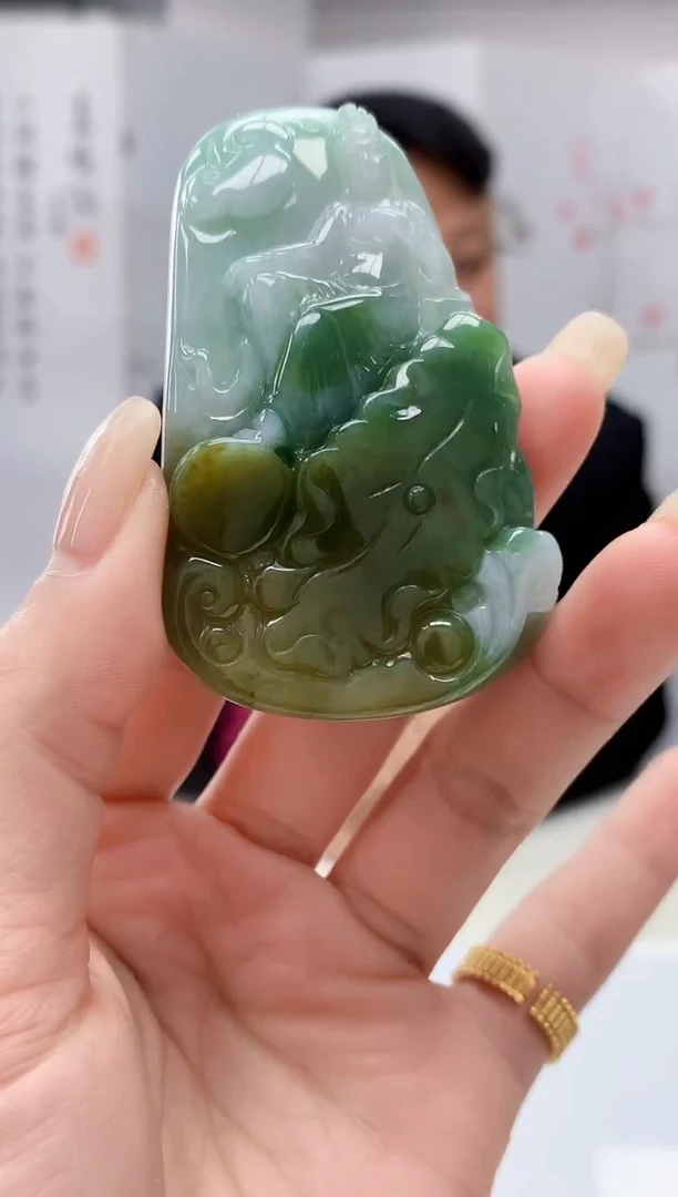 【闪购商品】定制翡翠未镶嵌4969lr-毛货挂件138