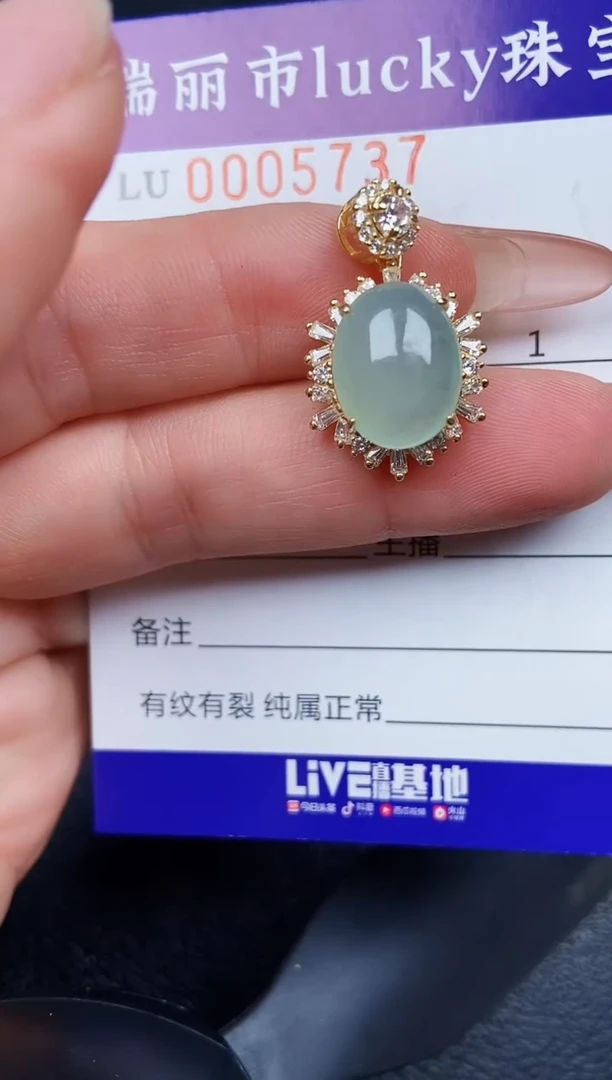 翡翠银S925镶嵌颈饰5737