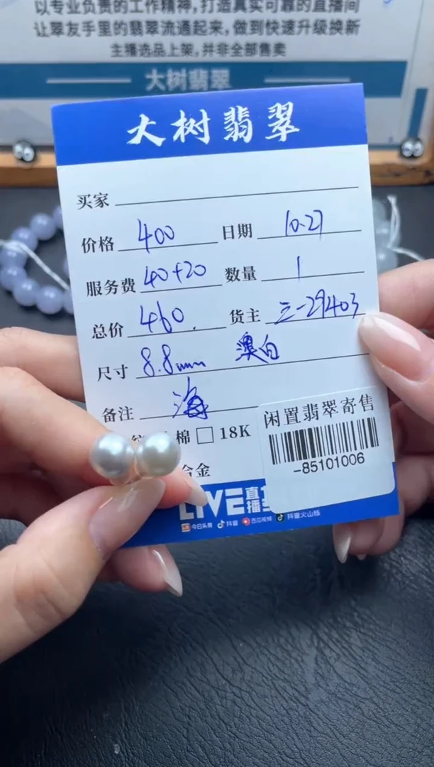 合金耳饰海水珍珠多人-85101006