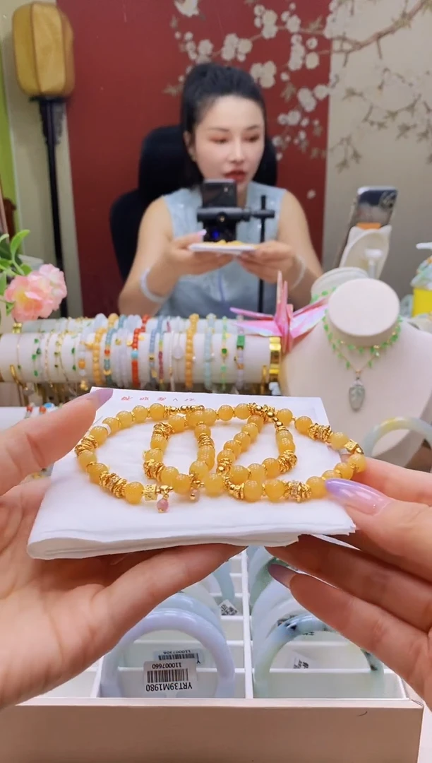 银S925镶嵌手串翡翠23号/黄翡盘缠*多样性发货