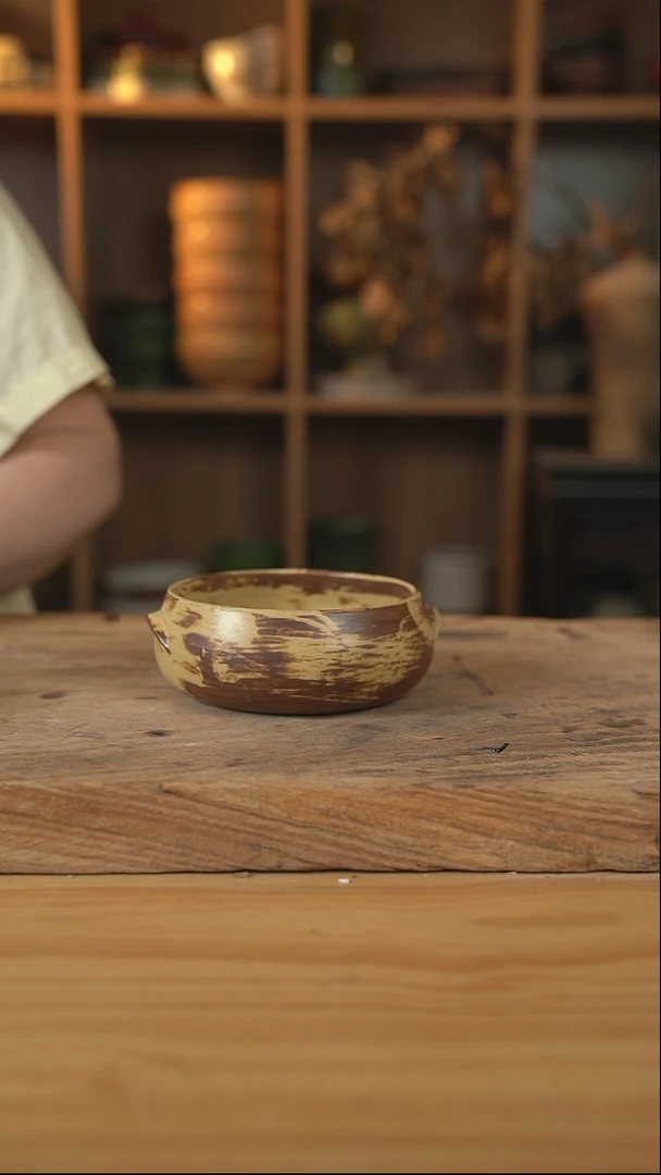 石头系列的双耳钵钵