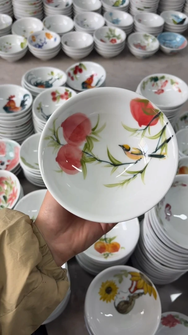 瓷片景德镇陶瓷食品级手绘釉中彩-壮壮碗