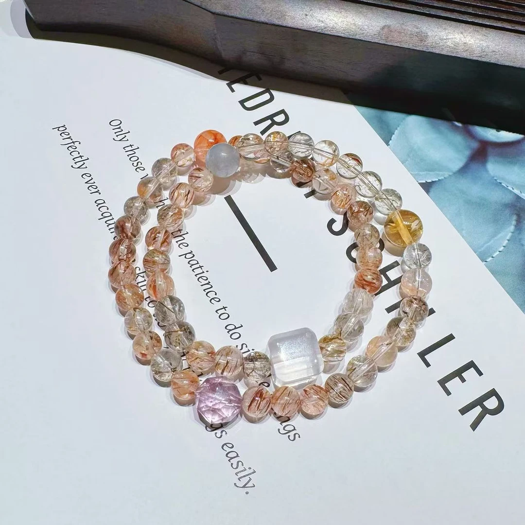 8036【全能超七】天然黑金超七 灰月光 胶花 黄塔晶 设计款多样性发