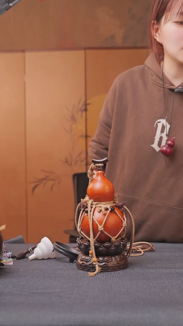 1559号链接精品大漆葫芦现货现发[一物一拍]不包含莲花底座