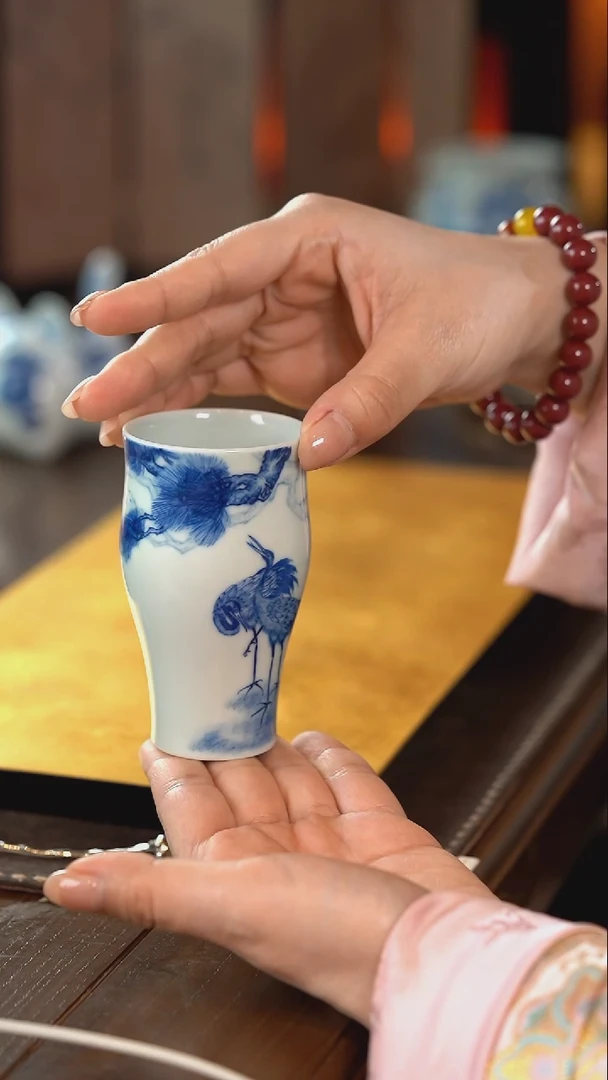 【闪购商品】正春堂·古法柴窑王步系列仙鹤闻香杯