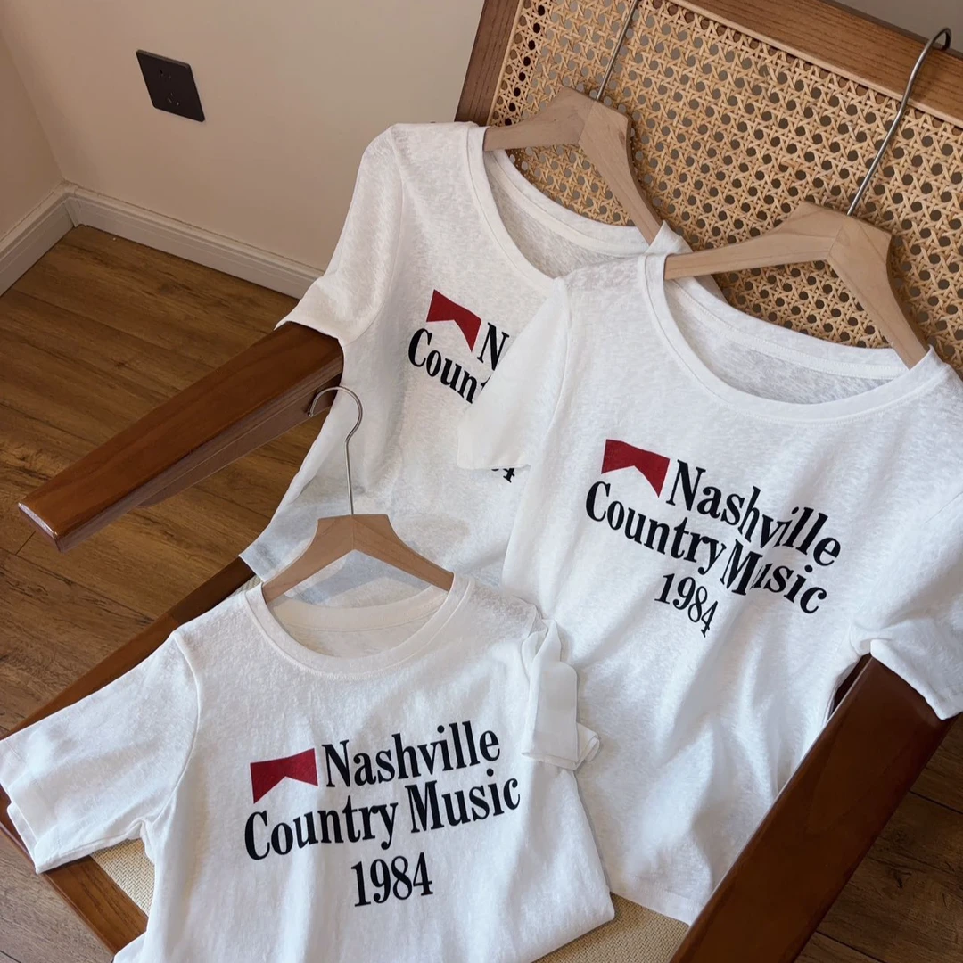 1984麻感棉正肩T 夏季新款 百搭仿棉麻圆领休闲韩版