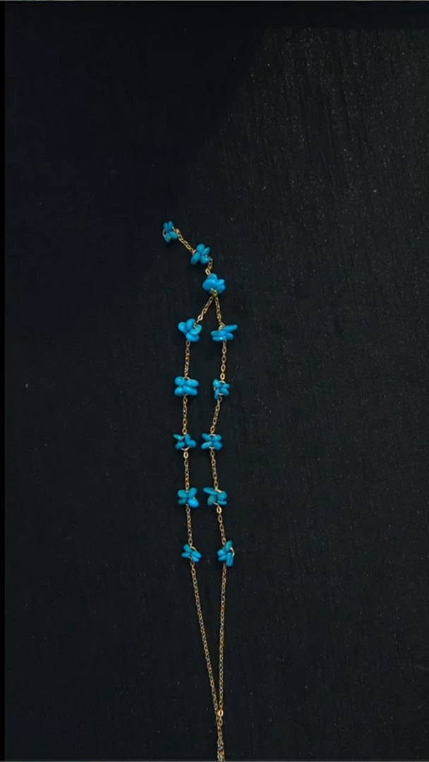 银S925镶嵌绿松石项链发货一件