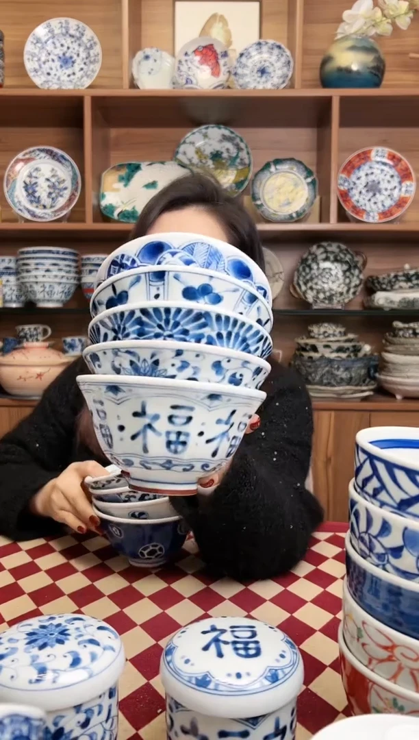 【闪购商品】瓷片蓝凛堂12.5cm大平碗 5只装混搭