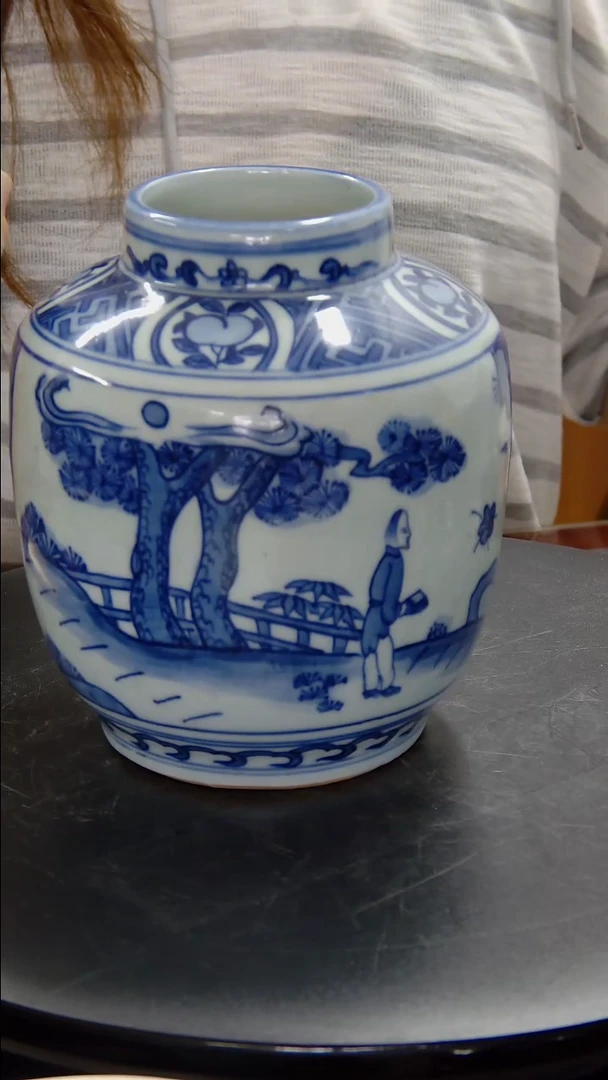 其他青花羲之爱鹅图罐#1008#