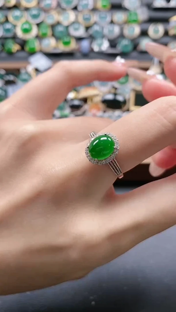 【闪购商品】翡翠戒指银S925镶嵌51151