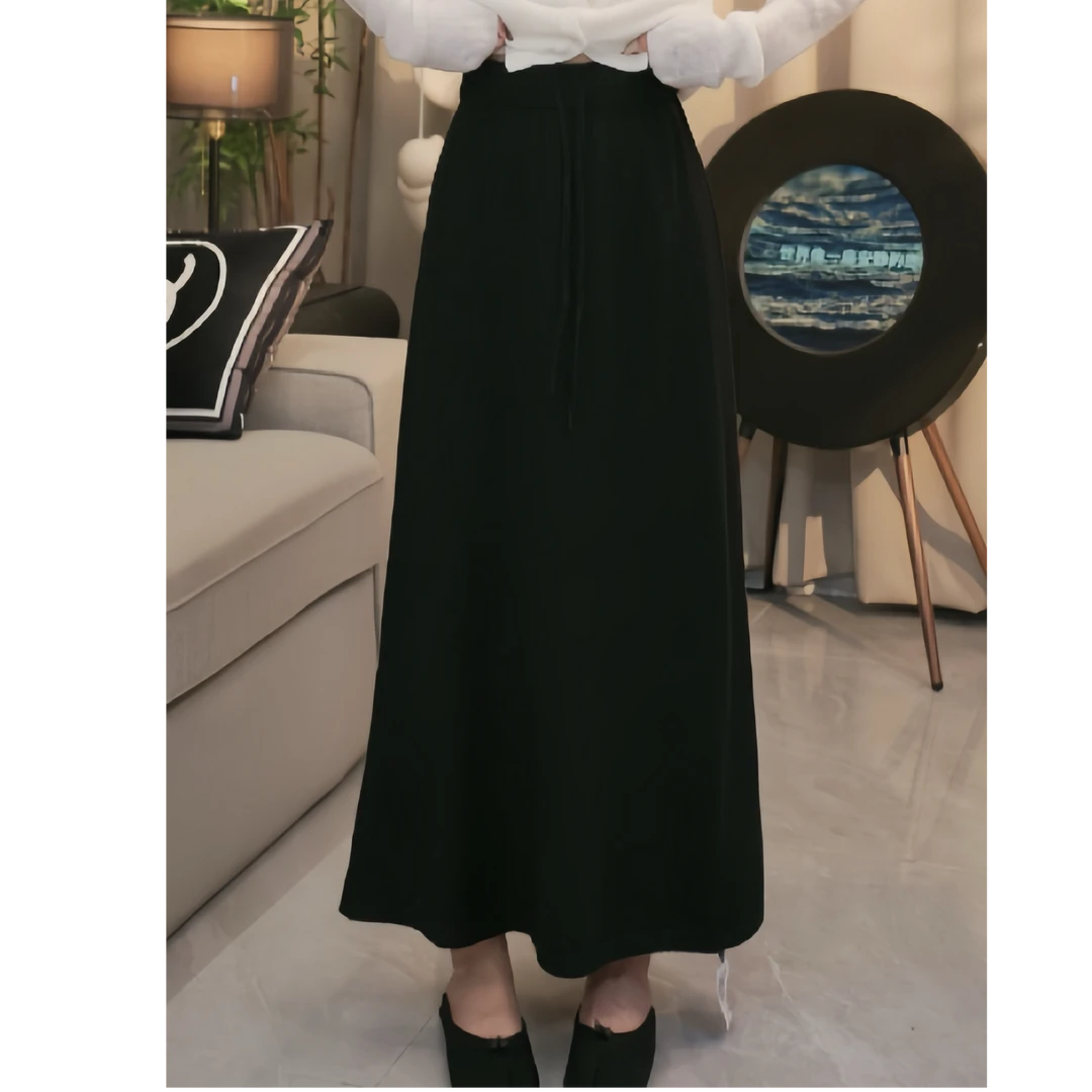 黑色半身裙女春秋2025新款中长款高级感高腰气质长裙