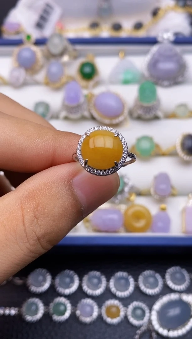 翡翠戒指银S925镶嵌/0019