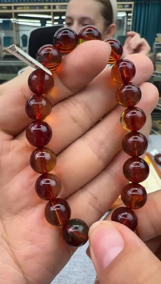 未镶嵌琥珀手链17秒拍号假一罚十