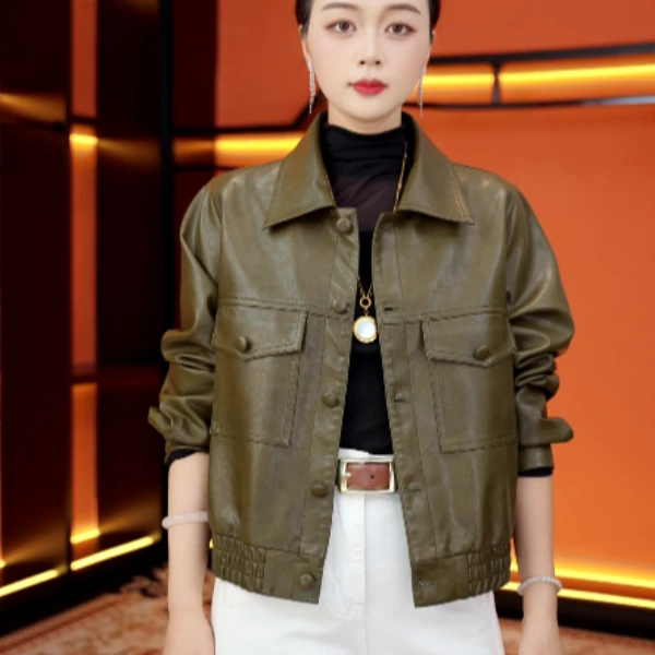 翻领专柜高级感时尚奢侈气质减龄绵羊皮皮衣外套女2025新款休闲