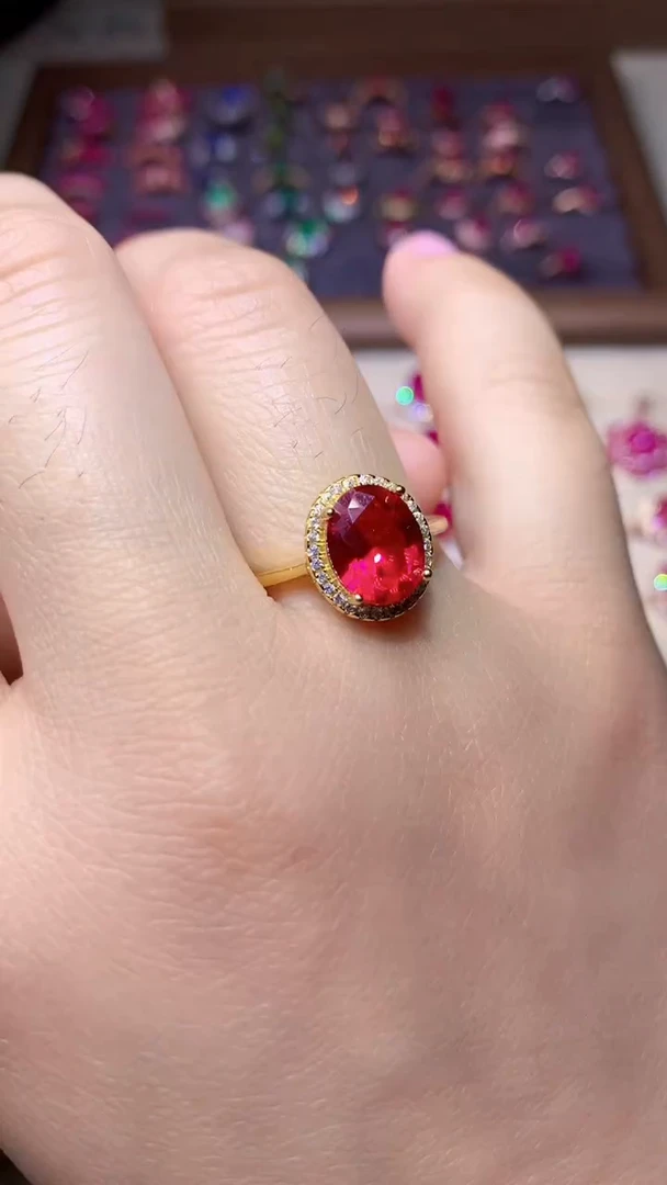 【闪购商品】红宝石戒指银S925镶嵌00000