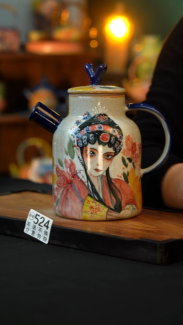 杯手绘心瓷陶瓷浮力微瑕介意勿拍