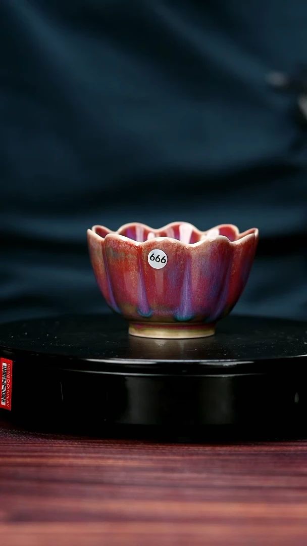 杯子666#李盼龙一级品原矿钧瓷莲花杯