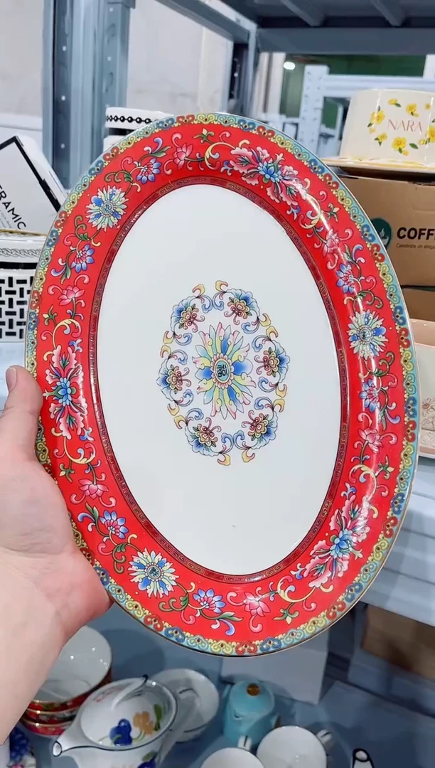 瓷片日用陶瓷（简装）盘子一个