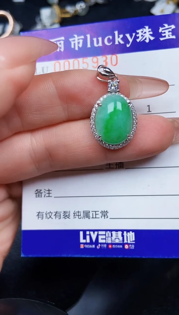 翡翠银S925镶嵌颈饰5930