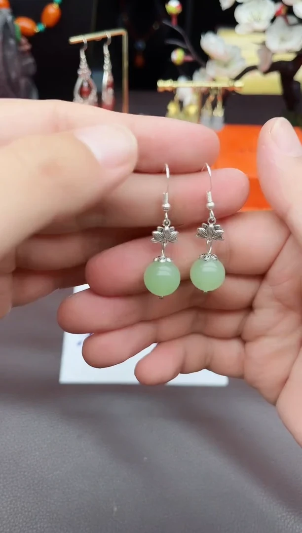 玛瑙/玉髓耳饰银S925镶嵌427000