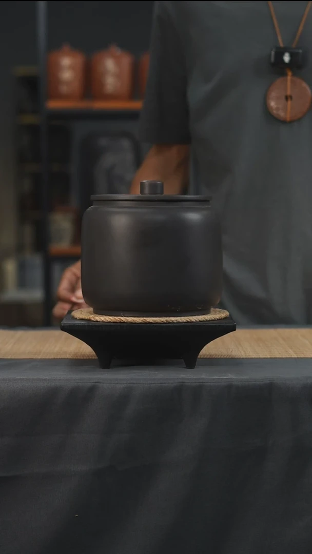 云水山涧建水紫陶福利微瑕100g饼茶罐 025