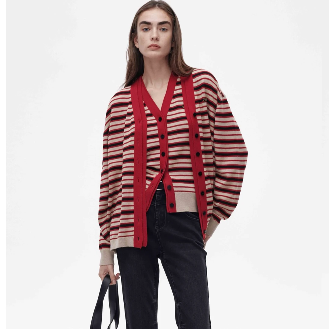 AVVENN毛衣长开衫25SS