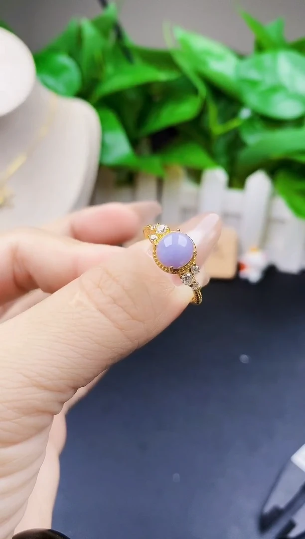 翡翠戒指银S925镶嵌12