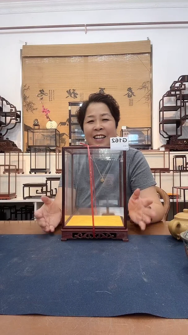 红酸枝木类木头款锁**哥玻璃罩162