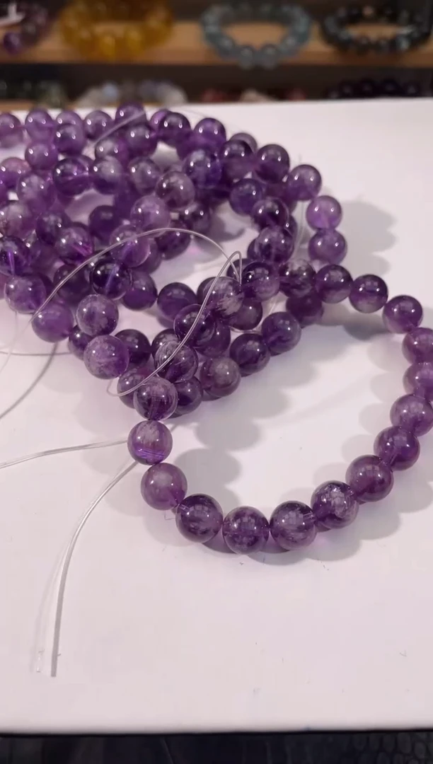 水晶手链未镶嵌紫兔毛手链10mm多样性发一