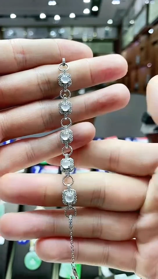 银S925镶嵌手链翡翠手链