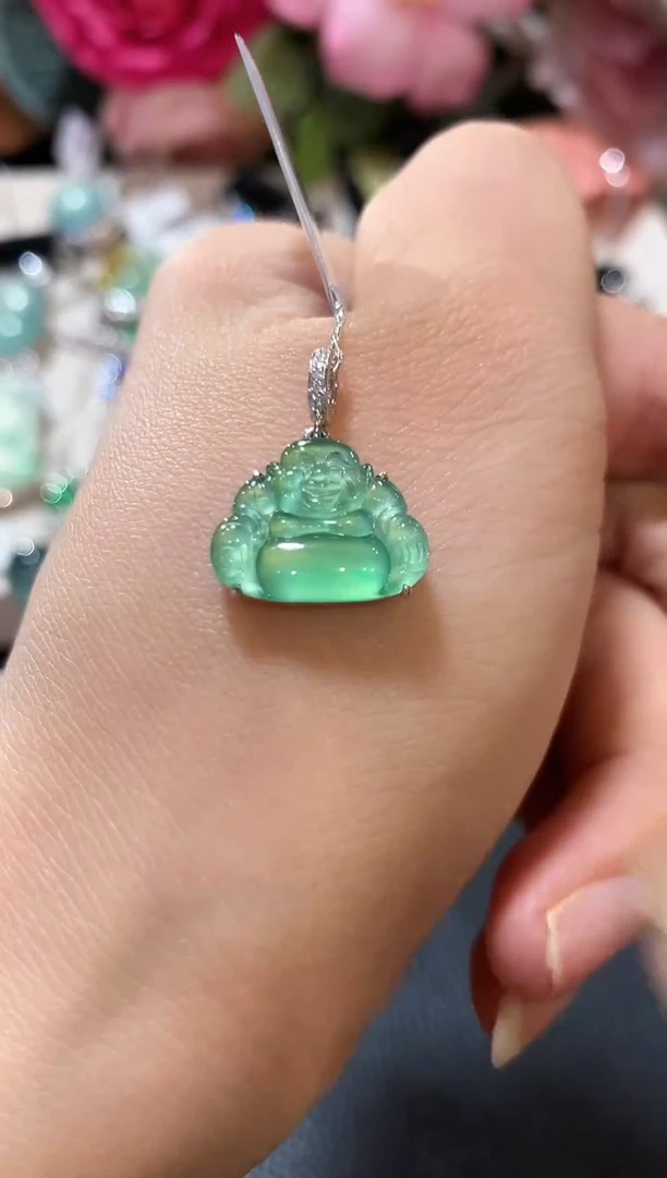 吊坠(不含链)18K金镶嵌翡翠m15