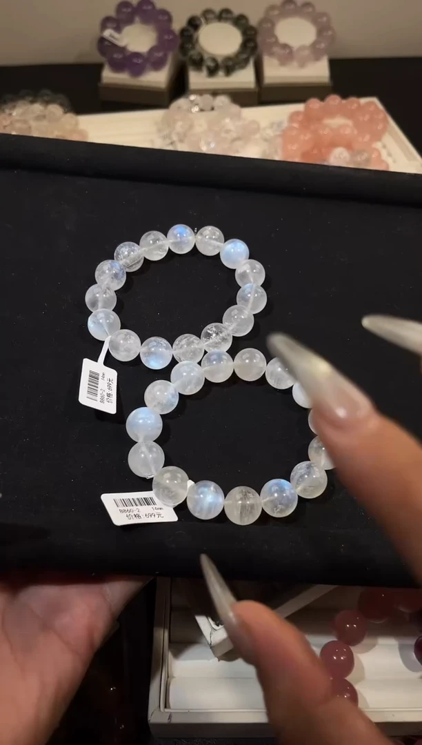 未镶嵌手链长石多样性发一蓝月光14mm