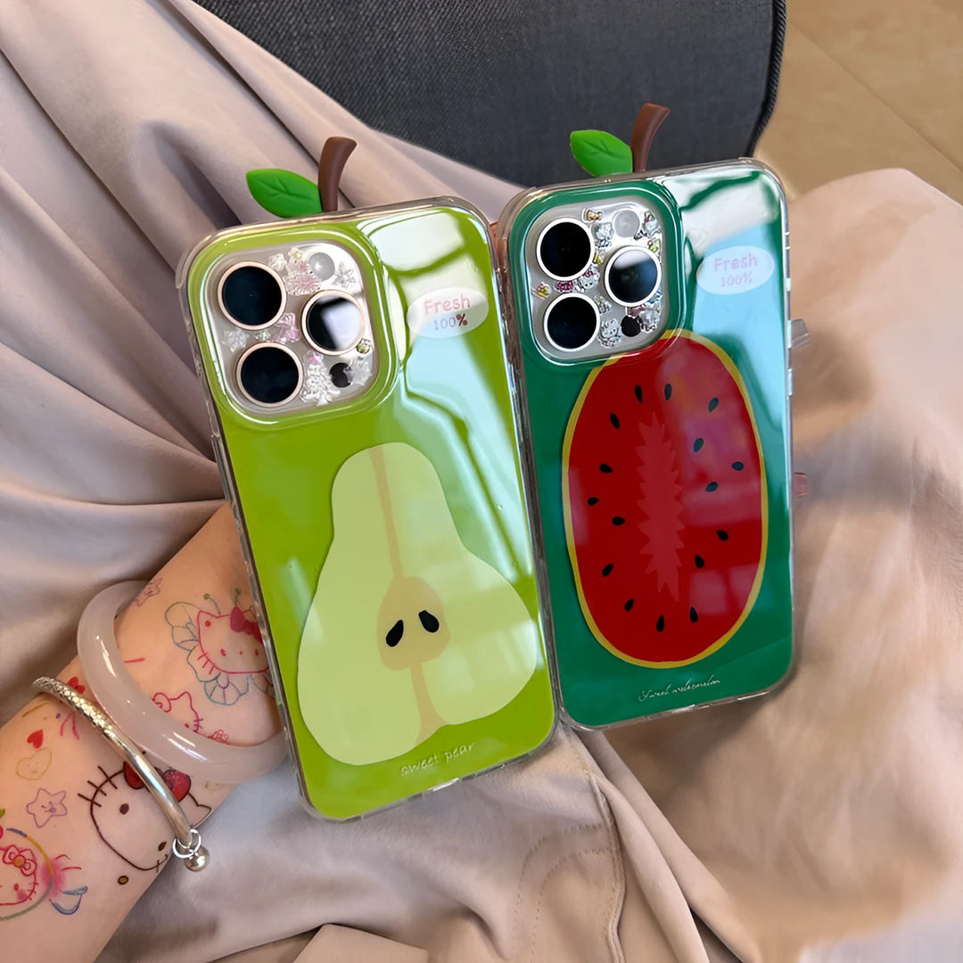 ins创意小众夏日西瓜梨适用16Promax手机壳13保护套手机壳15/14套