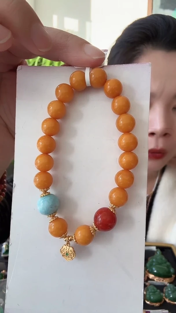 裸石蜜蜡未镶嵌手串荣倩