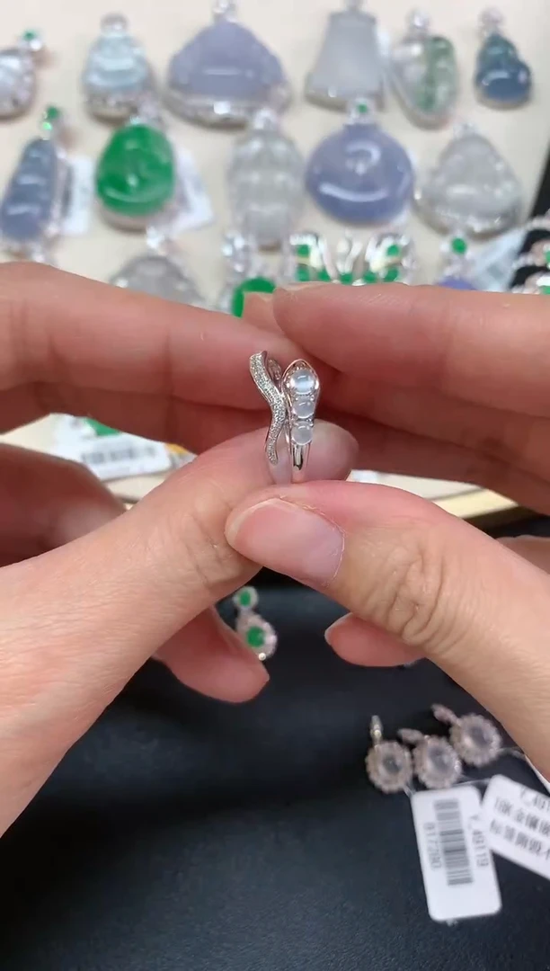 【闪购商品】翡翠戒指18K金镶嵌D10|1980