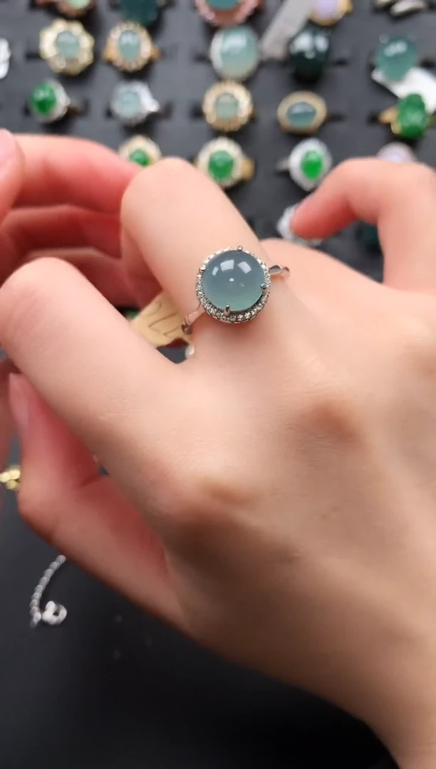 【闪购商品】翡翠戒指银S925镶嵌65346