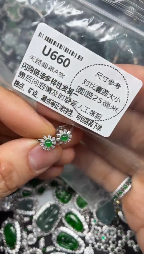 颈饰未镶嵌翡翠U660耳扣