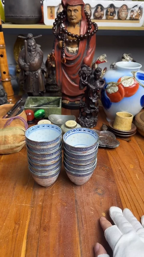 手工艺品钧瓷玲珑杯