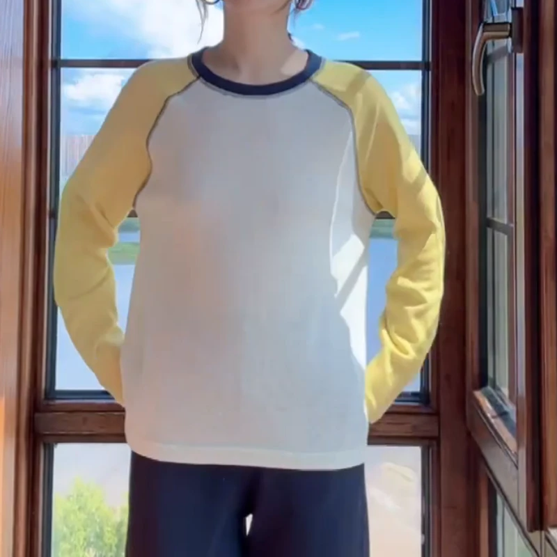 2025新款设计感圆领常规T恤韩版长袖常规款LK2505849